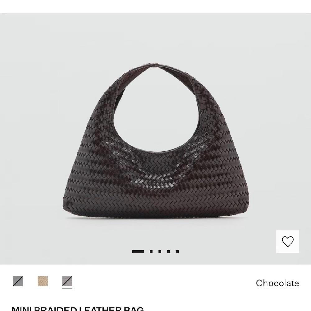Braided Leather Bag - Chocolate